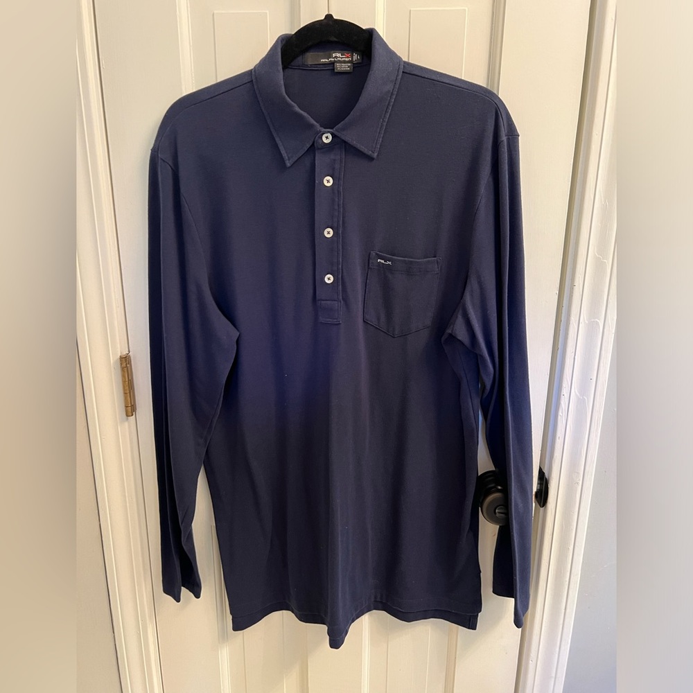 Ralph Lauren RLX Men’s Long Sleeve Polo Navy Size Large